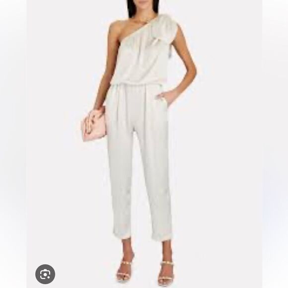 $395 New OVERLOVER Winona One-Shoulder Satin Jumpsuit |XS - Picture 1 of 9